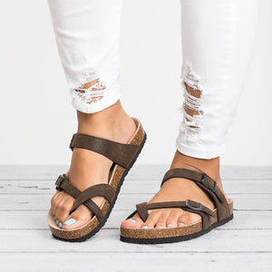 Women's Sandals Summer Wedges Shoes for Women Sandals Ladies Sexy Leather Flat Sandles Slipper Clip Toes Non-slip Beach Shoes