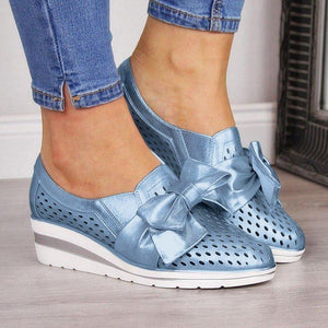 PUIMENTIUA Bow Women Flats Platform Shoes Woman Loafers Fashion Women's Slip On Shallow PU Casual Shoes Zapatos De Mujer 2019