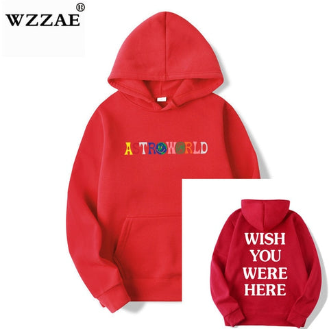 TRAVIS SCOTT ASTROWORLD WISH YOU WERE HERE HOODIES fashion letter ASTROWORLD HOODIE streetwear Man woman Pullover Sweatshirt