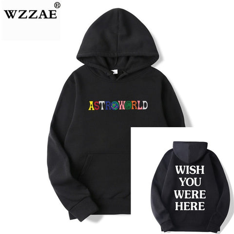 TRAVIS SCOTT ASTROWORLD WISH YOU WERE HERE HOODIES fashion letter ASTROWORLD HOODIE streetwear Man woman Pullover Sweatshirt