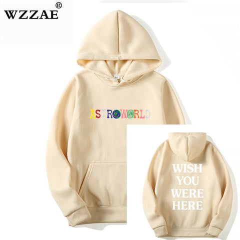 TRAVIS SCOTT ASTROWORLD WISH YOU WERE HERE HOODIES fashion letter ASTROWORLD HOODIE streetwear Man woman Pullover Sweatshirt