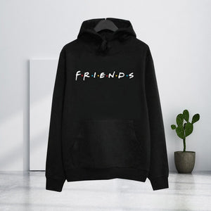 Friends Harajuku Hoodies Letter Print Pullover Pattern Print Hooed Sweatshirt Women Pocket Polyester Tops