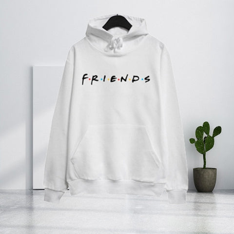 Friends Harajuku Hoodies Letter Print Pullover Pattern Print Hooed Sweatshirt Women Pocket Polyester Tops