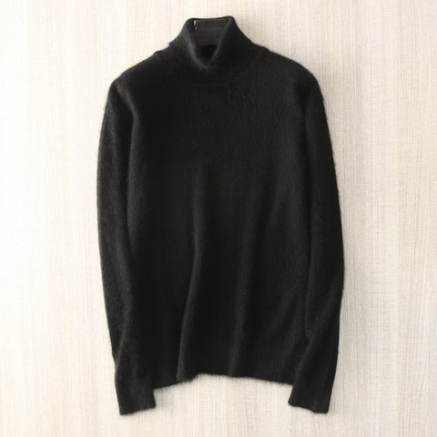 Man Jumpers 100% Mink Cashmere Knitted Sweaters Hot Sale Soft Turtleneck Winter Thick Warm Jumpers 8Colors Men Sweater