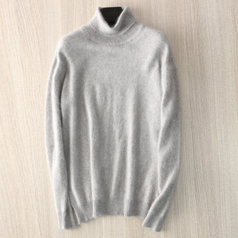 Man Jumpers 100% Mink Cashmere Knitted Sweaters Hot Sale Soft Turtleneck Winter Thick Warm Jumpers 8Colors Men Sweater