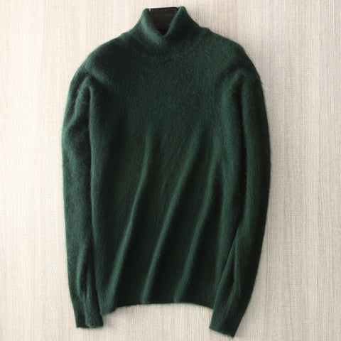 Man Jumpers 100% Mink Cashmere Knitted Sweaters Hot Sale Soft Turtleneck Winter Thick Warm Jumpers 8Colors Men Sweater