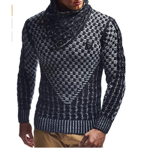 ZOGAA Men Sweaters 2019 Hot Warm Hedging Turtleneck Pullover Sweater Male Casual Knitwear Slim Winter Sweater Men Brand Clothing