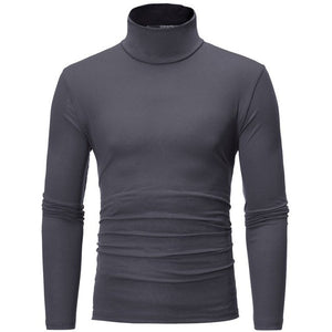 Autumn Winter Men's Pullover Sweaters High Collar Long-sleeved Solid Color Basic Slim Warm Jumper Turtleneck Pull