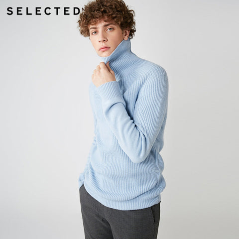 SELECTED 2019 High Neck Multiple Colors Turtleneck Knitted Pullovers Men's Wool-blend Sweater | 418425533