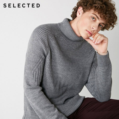 SELECTED 2019 High Neck Multiple Colors Turtleneck Knitted Pullovers Men's Wool-blend Sweater | 418425533