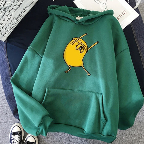 Old Yellow Man Graphics Print Creative Fun Hoodies Women Warm Sweatshirt Hip Hop Streetwear Kawaii Oversized Hoodie Harajuku