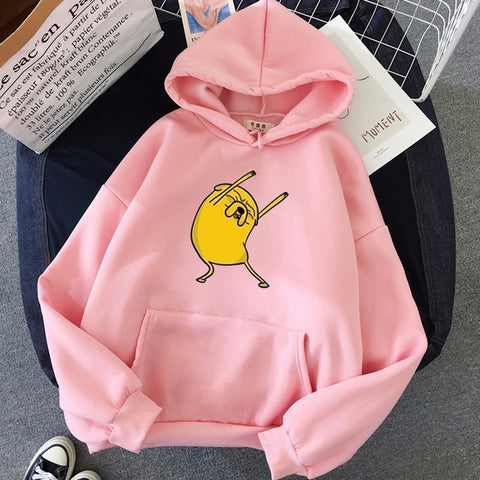 Old Yellow Man Graphics Print Creative Fun Hoodies Women Warm Sweatshirt Hip Hop Streetwear Kawaii Oversized Hoodie Harajuku