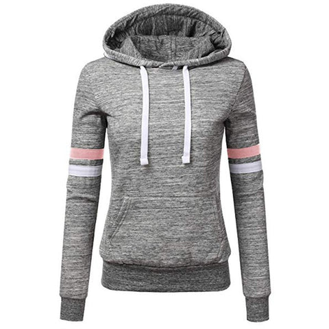 Woman hoodie Sweatshirts ladies women's hoodies Women Stripe Long Sleeve Blouse Hooded Pocket Pullover Tops Shirt D300721