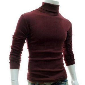 Men Pullover Turtleneck Autumn Winter Men's Sweater Slim Fit Lightweight Long Sleeve Mens Casual Wool Knitted Pullover Homme