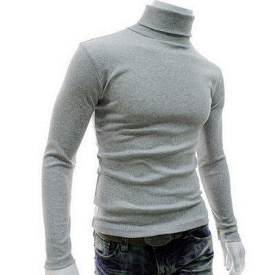 Men Pullover Turtleneck Autumn Winter Men's Sweater Slim Fit Lightweight Long Sleeve Mens Casual Wool Knitted Pullover Homme