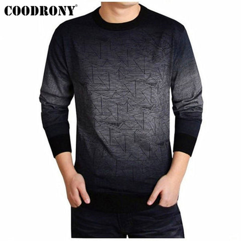 COODRONY Cashmere Sweater Men Brand Clothing Mens Sweaters Print Casual Shirt Autumn Wool Pullover Men O-Neck Pull Homme Top 613