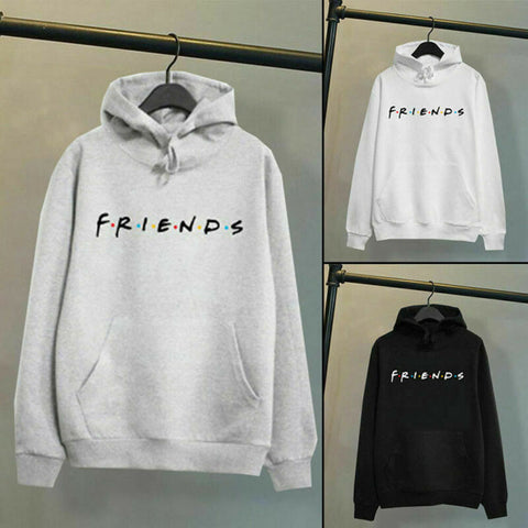 Harajuku Men Women Friends Print Hoodies Pullover Cool Letters Elegent Unisex Sport Sweatshirt White Black Casual Hoodies