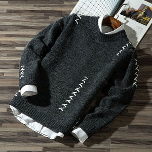 2019 Men's Casual Autumn Fashion Casual Strip Color Block Knitwear Jumper Pullover Sweater sale Material Cotton Mens Sweaters