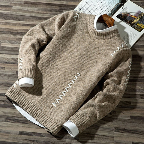 2019 Men's Casual Autumn Fashion Casual Strip Color Block Knitwear Jumper Pullover Sweater sale Material Cotton Mens Sweaters