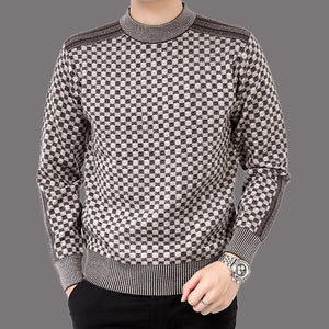 Autumn casual men's sweater wool 2019 splice slim Fit knittwear Mens sweaters pullovers men cashmere jacket