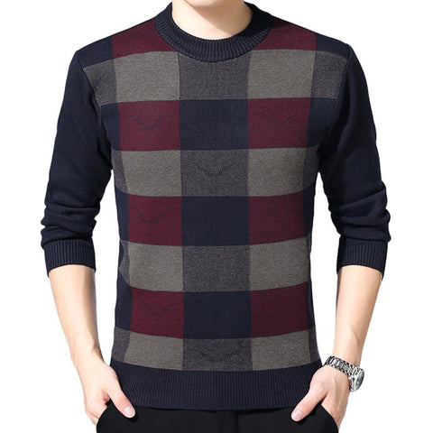 Autumn casual men's sweater wool 2019 splice slim Fit knittwear Mens sweaters pullovers men cashmere jacket