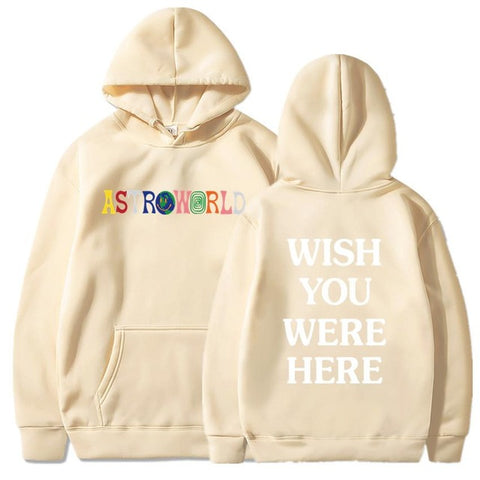 TRAVIS SCOTT ASTROWORLD WISH YOU WERE HERE HOODIES fashion letter ASTROWORLD HOODIE streetwear Man woman Pullover Sweatshirt