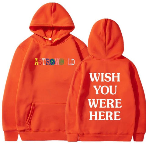 TRAVIS SCOTT ASTROWORLD WISH YOU WERE HERE HOODIES fashion letter ASTROWORLD HOODIE streetwear Man woman Pullover Sweatshirt