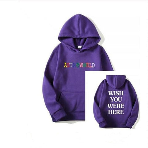 TRAVIS SCOTT ASTROWORLD WISH YOU WERE HERE HOODIES fashion letter ASTROWORLD HOODIE streetwear Man woman Pullover Sweatshirt