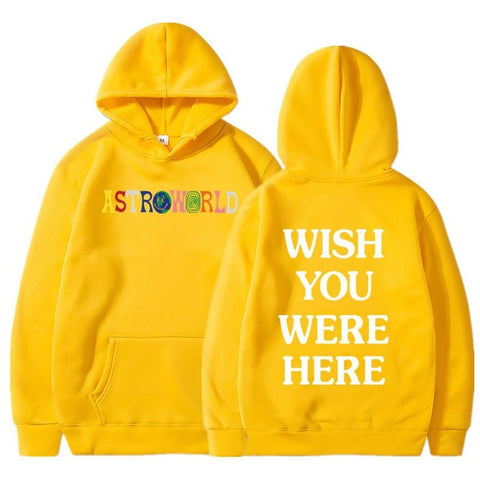 TRAVIS SCOTT ASTROWORLD WISH YOU WERE HERE HOODIES fashion letter ASTROWORLD HOODIE streetwear Man woman Pullover Sweatshirt