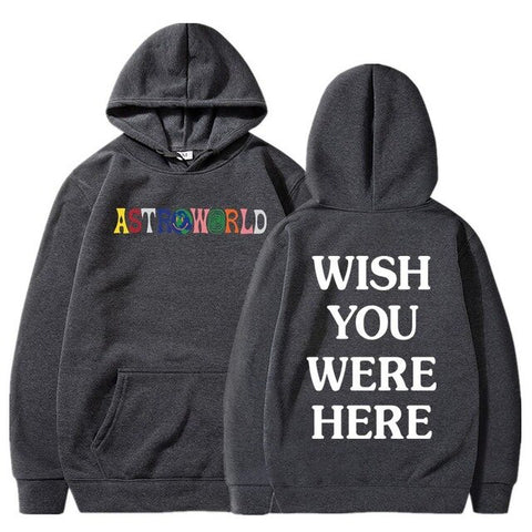 TRAVIS SCOTT ASTROWORLD WISH YOU WERE HERE HOODIES fashion letter ASTROWORLD HOODIE streetwear Man woman Pullover Sweatshirt