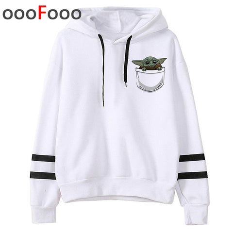 2020 The Mandalorian New Movie Funny Cartoon Hoodies Men Kawaii Baby Yoda Star Wars Sweatshirt Hip Hop Streetwear Hoody Male