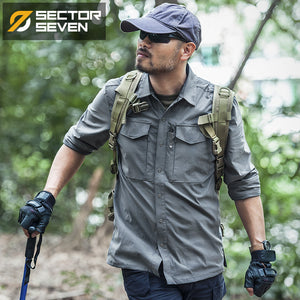 Sector Seven 2020 New Tactical shirt Mens Military Shirt Combat  Male Shirt Quick Dry Breathable elasticity casual Long sleeve