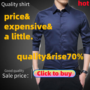 Mens Long Sleeve Shirt Fashion white Casual Solid color Fashion Business Design Fabric Soft Comfortable Men Business Dress Slim