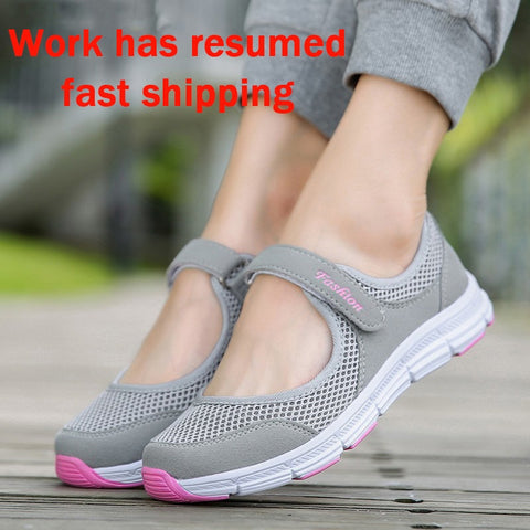 New Women Flats 2019 Spring Summer Ladies Mesh Flat Shoes Women Soft Breathable Sneakers Women Casual Shoes Zapatos De Mujer