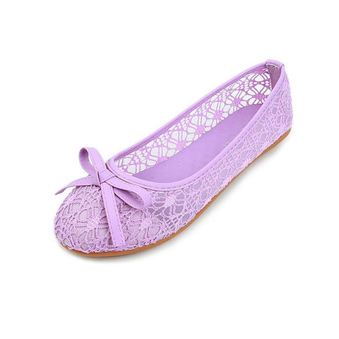 Women Flats Bow Ballet Flats Shoes Women Fashion Slip On Cut Outs Flat Women Shoes Sweet Hollow Casual Shoes Breathble Flats