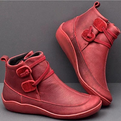 Women's Shoes Autumn Winter Ankle The New Ladies Boots Female Fur Lace Up Leather Boots Large Size Fashion Waterproof 2019