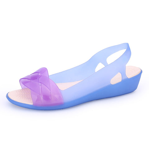 EOFK Women Sandals Beach Jelly Shoes Woman Flat Sandals New EVA Soft Mixed Candy Colors Summer Casual Slip On Sandals