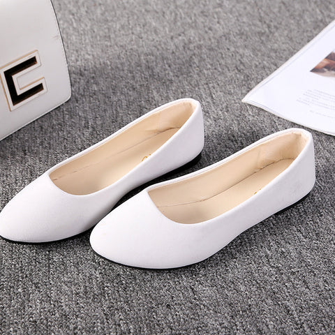 Slip On Women Flats Shoes Candy Color Pointed Toe Female Loafers Large Size Lazy Shoes Woman Spring Flock Ladies Ballet Flats