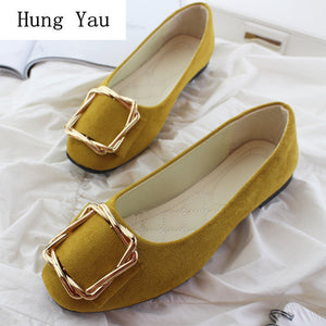 Big Size Women Flats Shallow Candy Color Shoes Woman Loafers Autumn Fashion Sweet Flat Casual Shoes Women Plus Size 35-42