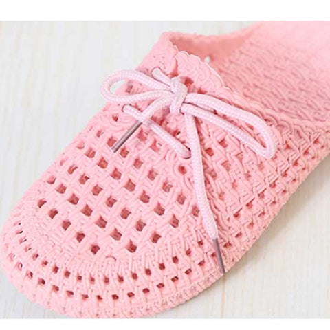 Summer new women's openwork slippers non-slip deodorant breathable flat sandals home indoor lazy student slippers