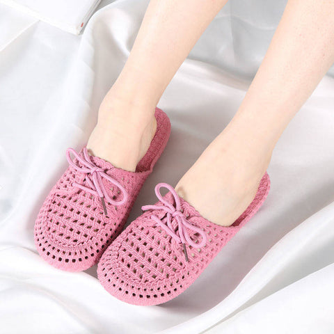 Summer new women's openwork slippers non-slip deodorant breathable flat sandals home indoor lazy student slippers