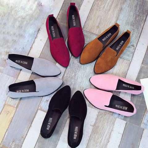 2020 Spring Women Loafers Flats Shoe Women Casual Shoes Suede Slip on Boat shoes Female Shoe Comfortable Ballet Flats Size 35-40