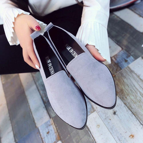 2020 Spring Women Loafers Flats Shoe Women Casual Shoes Suede Slip on Boat shoes Female Shoe Comfortable Ballet Flats Size 35-40