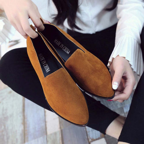 2020 Spring Women Loafers Flats Shoe Women Casual Shoes Suede Slip on Boat shoes Female Shoe Comfortable Ballet Flats Size 35-40