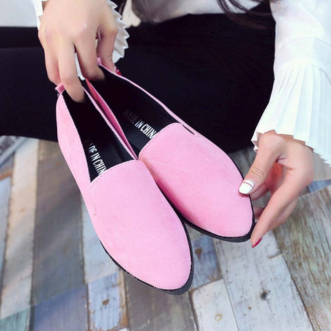 2020 Spring Women Loafers Flats Shoe Women Casual Shoes Suede Slip on Boat shoes Female Shoe Comfortable Ballet Flats Size 35-40