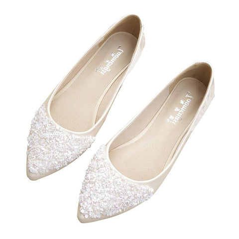 Glitter Shoes Ballerinas Shoes For Women Pointed Toe Flats Creepers Ladies Loafers Black Shoes For Women Tenis Feminino Casual