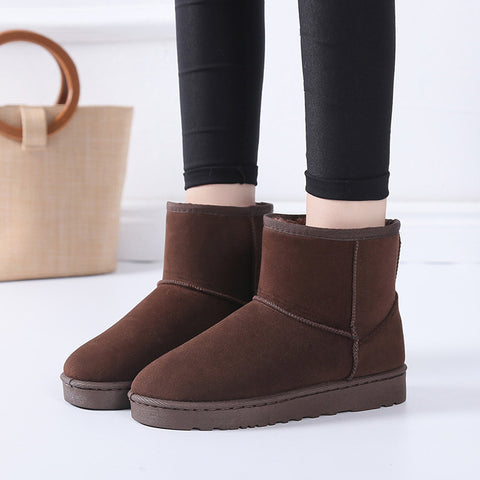 DIWEINI High Quality Australia Brand Winter Women's Snow Boots Cow Split Leather Ankle Shoes Woman Botas Mujer Big N249