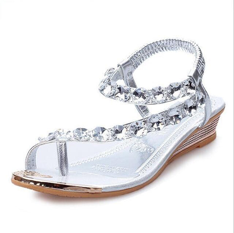 VTOTA Brand Sandals Women Rhinestone Summer Shoes wedges Slip On Shoes Woman Waterproof Party Women's Shoes Wedding Shoes 275