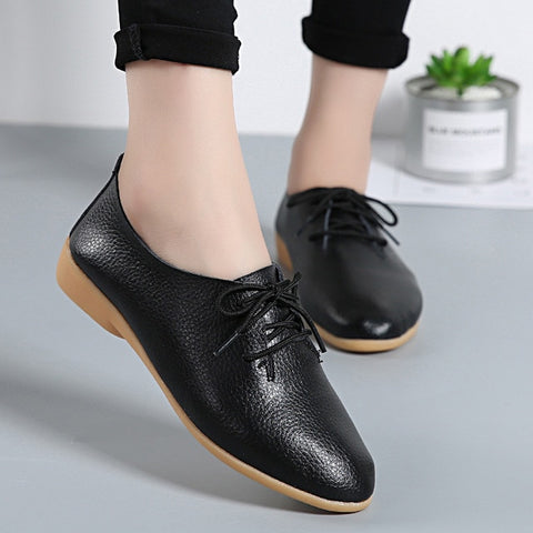 NAUSK Genuine Leather Summer Loafers Women Casual Shoes Moccasins Soft Pointed Toe Ladies Footwear Women Flats Shoes Female