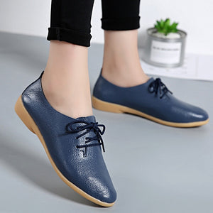 NAUSK Genuine Leather Summer Loafers Women Casual Shoes Moccasins Soft Pointed Toe Ladies Footwear Women Flats Shoes Female